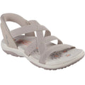 Taupe - Front - Skechers Womens-Ladies Reggae Stretch Flex Slim Sandals