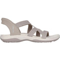 Taupe - Pack Shot - Skechers Womens-Ladies Reggae Stretch Flex Slim Sandals