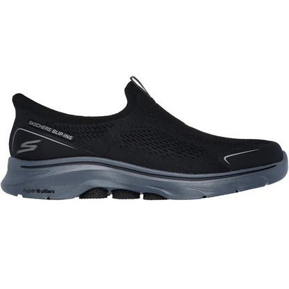 Black-Charcoal - Back - Skechers Mens Go Walk 7 Easy On Evolution Trainers