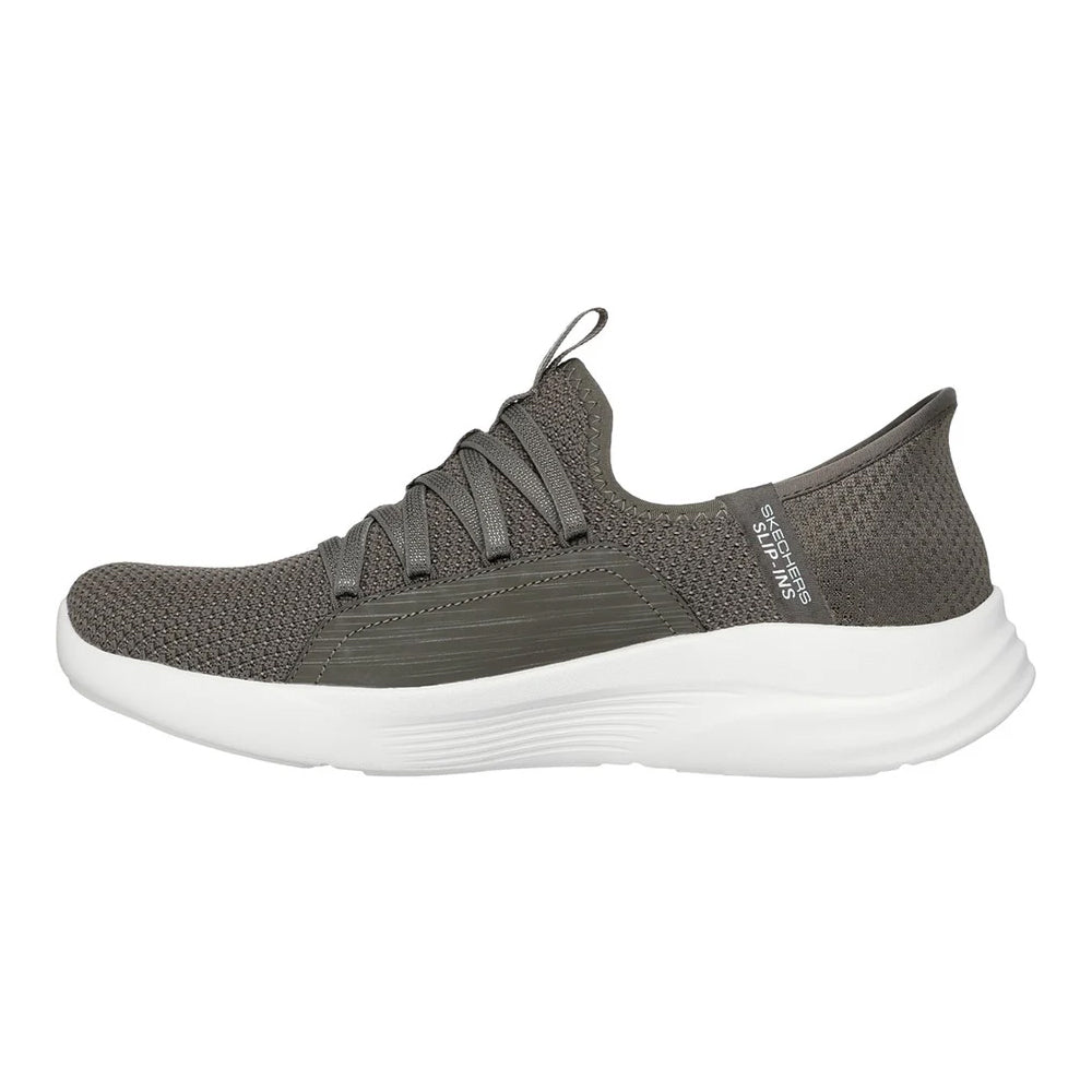 Olive - Back - Skechers Womens-Ladies Sport Ballet Chic Relaxed Fit Trainers