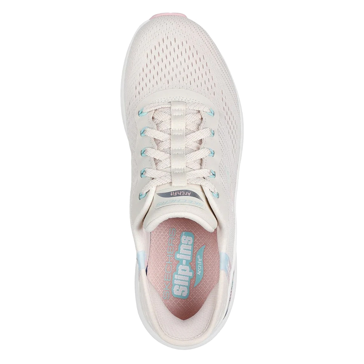 Natural-Pink - Pack Shot - Skechers Womens-Ladies Arch Fit 2.0 - Easy Chic Trainers