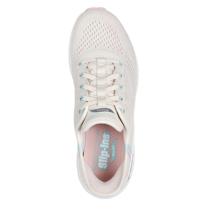 Natural-Pink - Pack Shot - Skechers Womens-Ladies Arch Fit 2.0 - Easy Chic Trainers