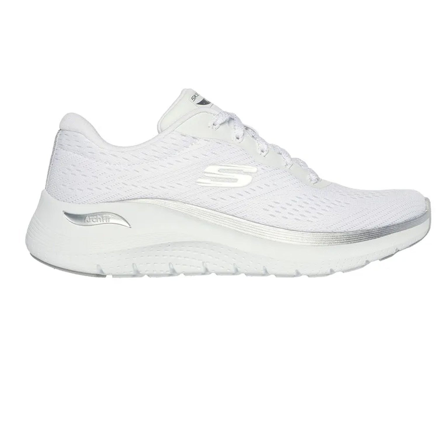 White-Silver - Lifestyle - Skechers Womens-Ladies Arch Fit 2.0 Glow The Distance Trainers