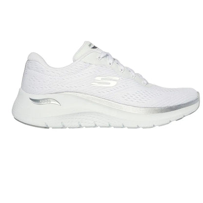 White-Silver - Lifestyle - Skechers Womens-Ladies Arch Fit 2.0 Glow The Distance Trainers