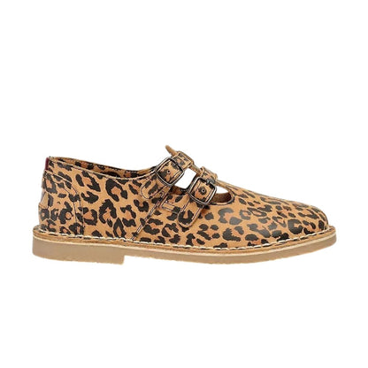 Leopard - Lifestyle - POD Womens-Ladies Marley Leopard Print Leather T-Bar Shoes