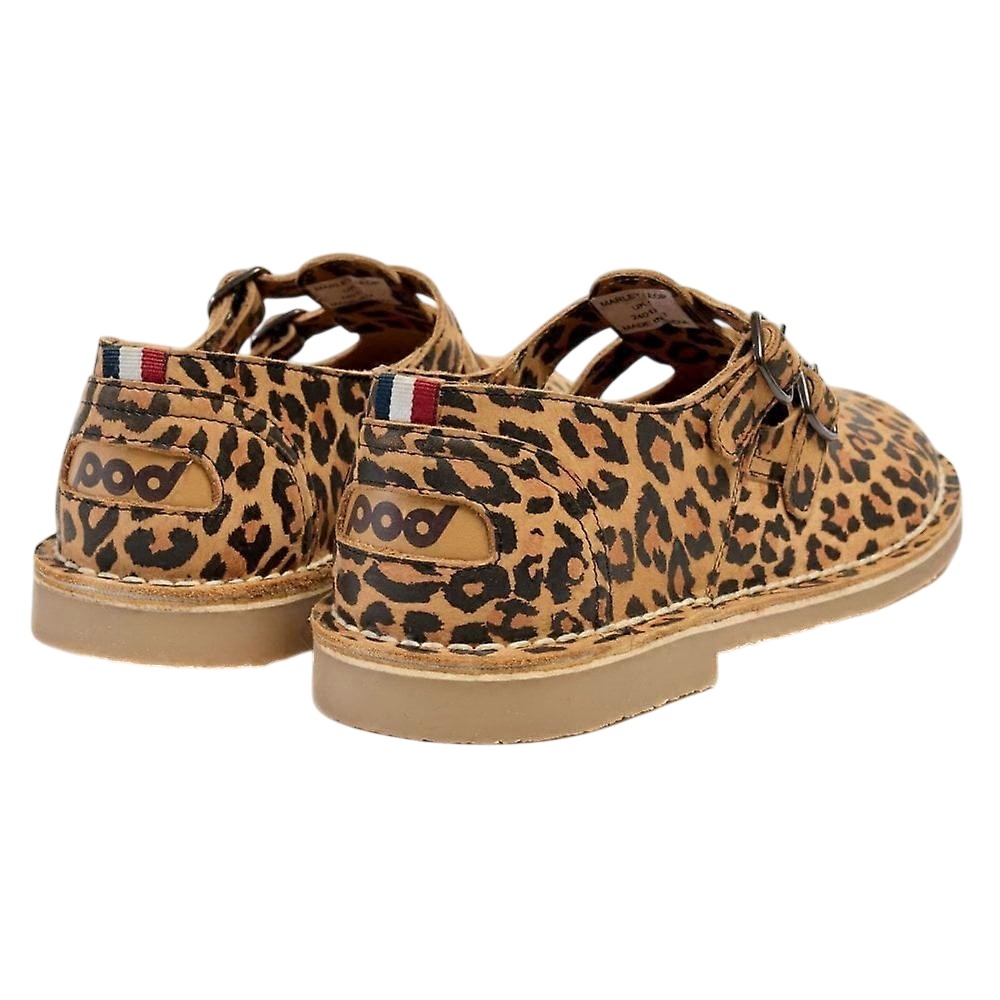 Leopard - Back - POD Womens-Ladies Marley Leopard Print Leather T-Bar Shoes