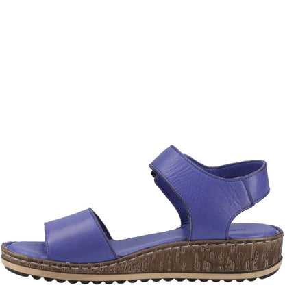 Indigo - Pack Shot - Hush Puppies Womens-Ladies Ellie Leather Sandals