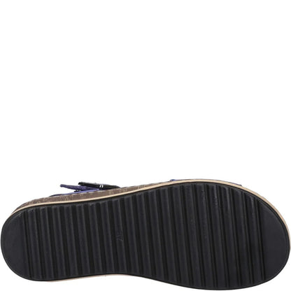 Indigo - Side - Hush Puppies Womens-Ladies Ellie Leather Sandals