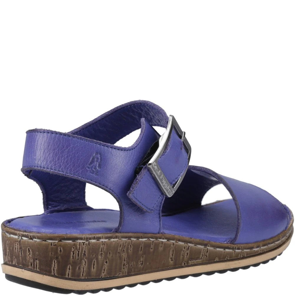 Indigo - Back - Hush Puppies Womens-Ladies Ellie Leather Sandals