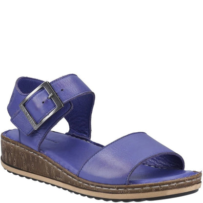 Indigo - Front - Hush Puppies Womens-Ladies Ellie Leather Sandals