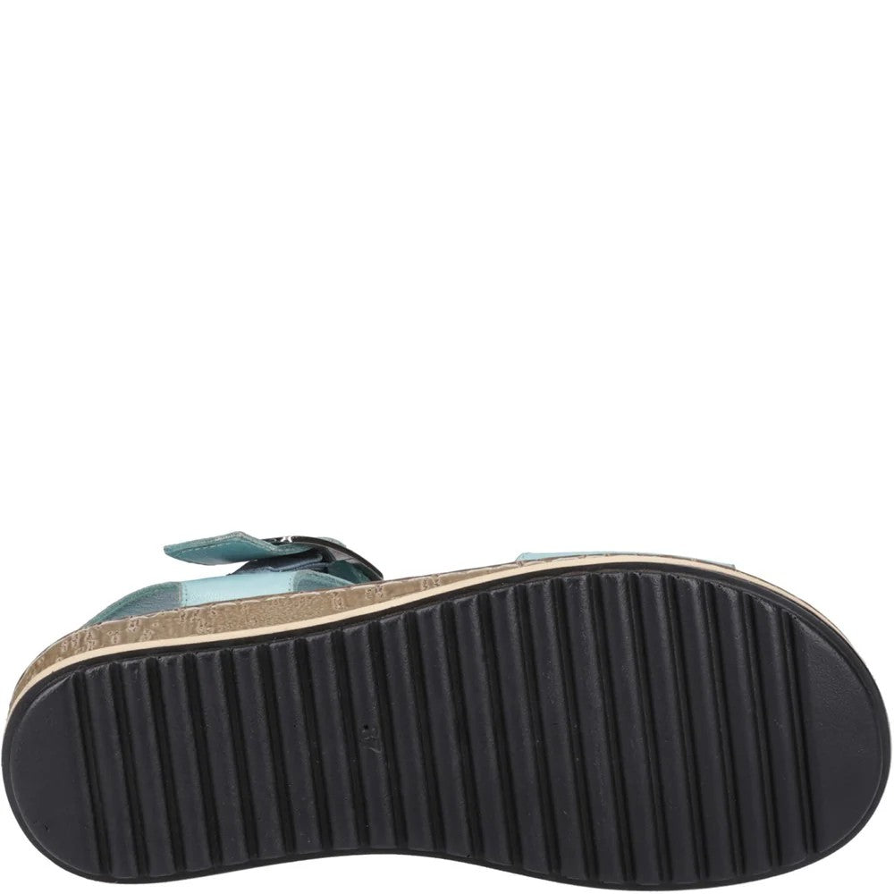 Aqua - Side - Hush Puppies Womens-Ladies Ellie Leather Sandals