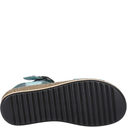 Aqua - Side - Hush Puppies Womens-Ladies Ellie Leather Sandals