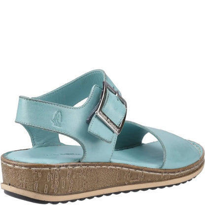 Aqua - Back - Hush Puppies Womens-Ladies Ellie Leather Sandals