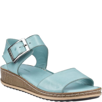Aqua - Front - Hush Puppies Womens-Ladies Ellie Leather Sandals