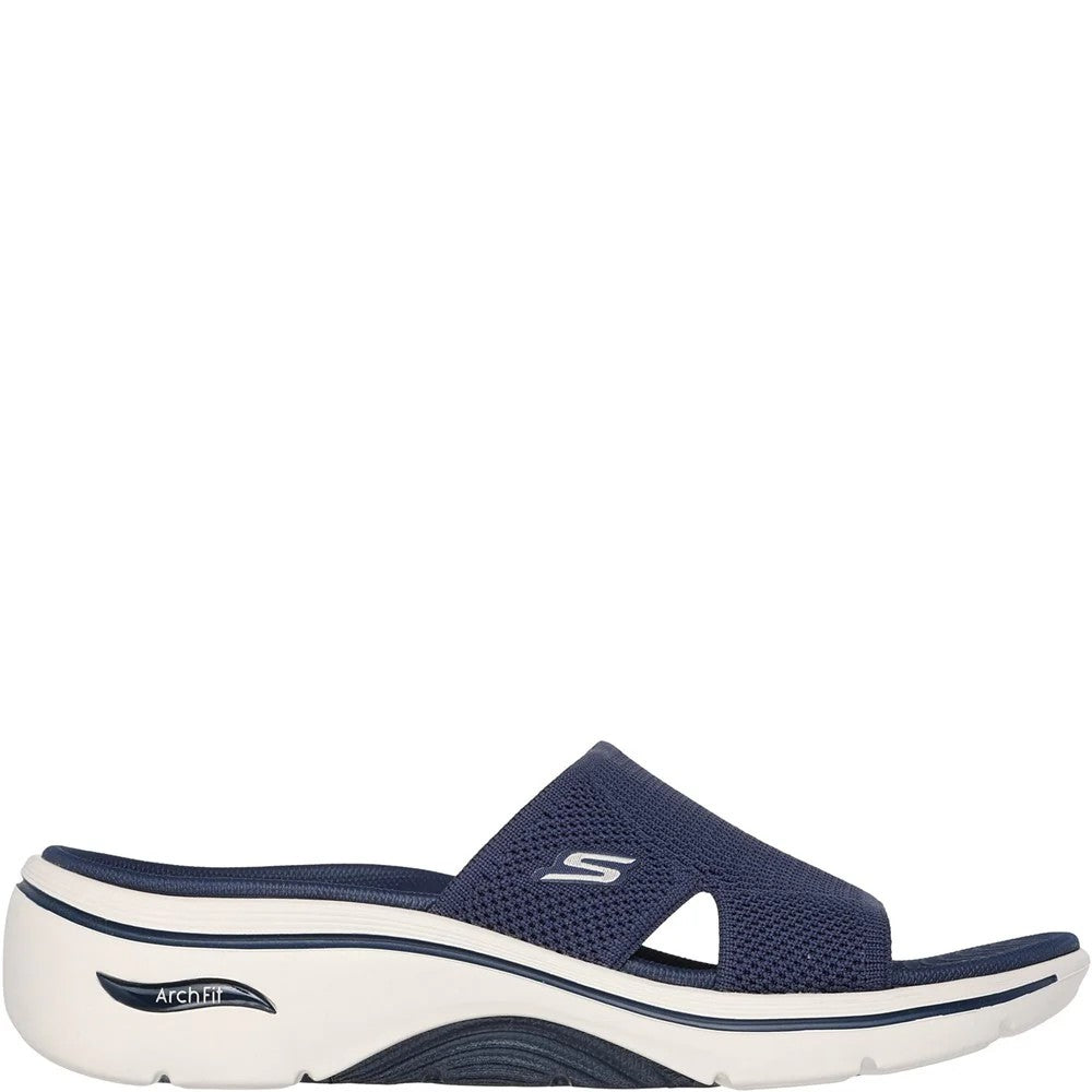 Navy - Side - Skechers Womens-Ladies Go Walk Arch Fit 2.0 Sandals