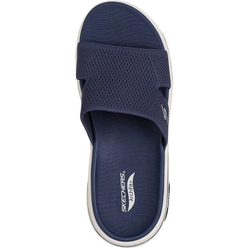 Navy - Pack Shot - Skechers Womens-Ladies Go Walk Arch Fit 2.0 Sandals