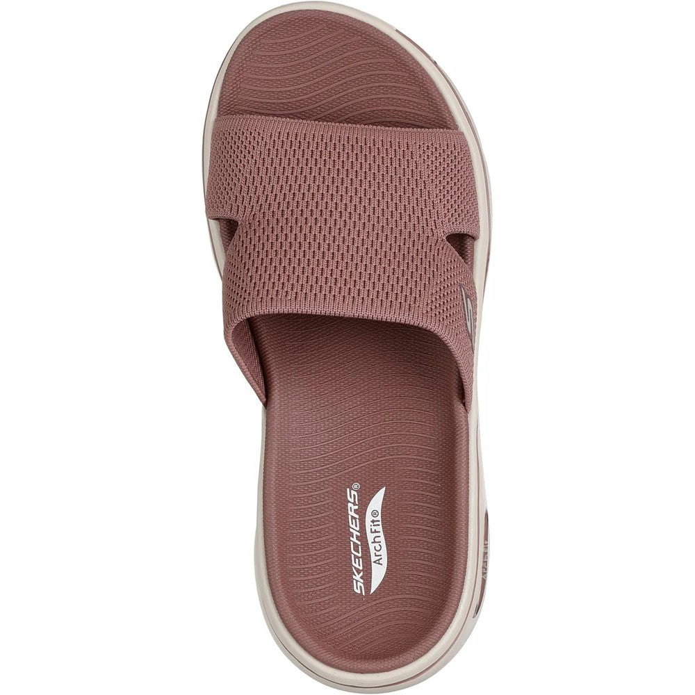 Brown - Pack Shot - Skechers Womens-Ladies Go Walk Arch Fit 2.0 Sandals