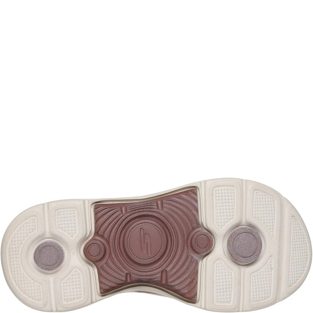 Brown - Back - Skechers Womens-Ladies Go Walk Arch Fit 2.0 Sandals