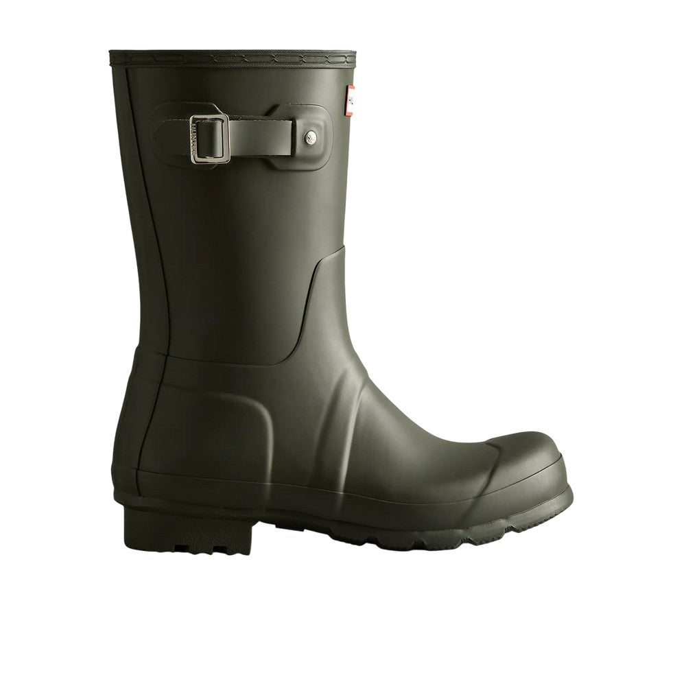 Dark Olive - Side - Hunter Mens Original Wellington Boots