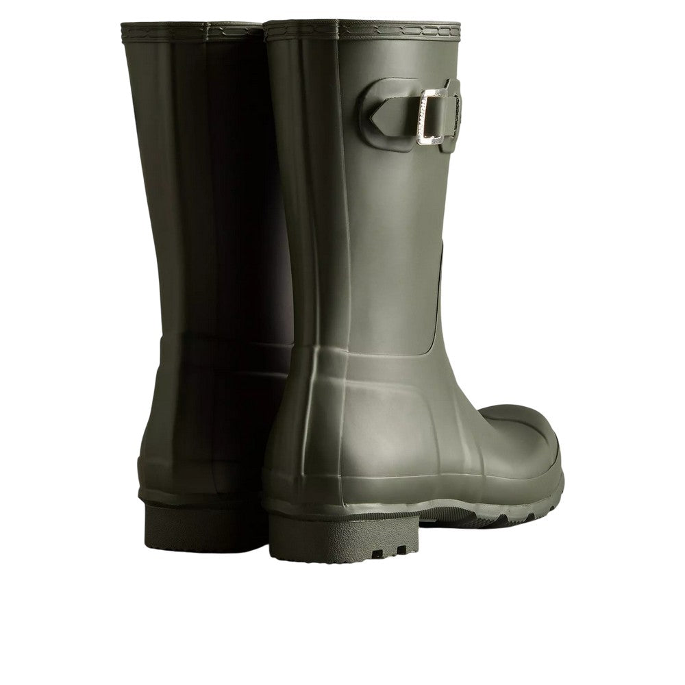 Dark Olive - Back - Hunter Mens Original Wellington Boots