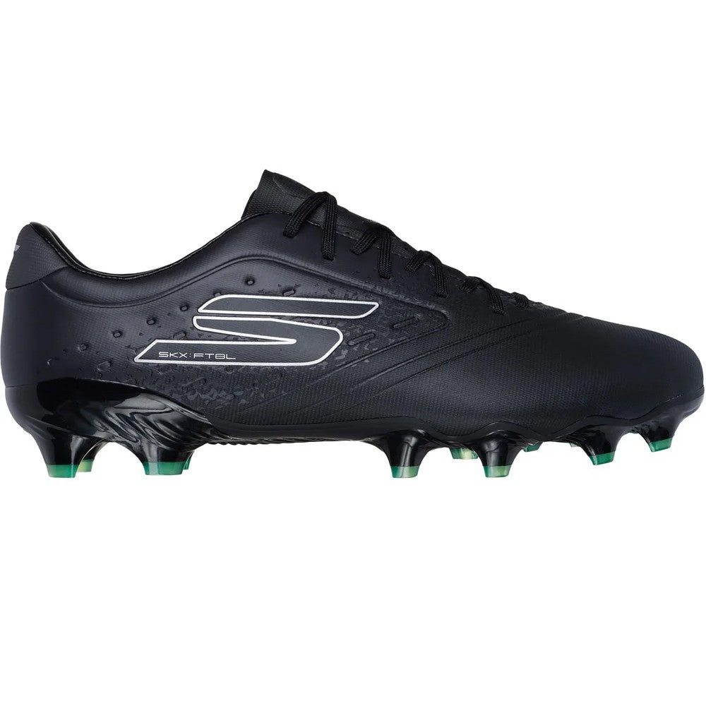 Black-Silver - Side - Skechers Mens Razor 1.5 Academy Firm Ground Football Boots