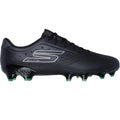Black-Silver - Side - Skechers Mens Razor 1.5 Academy Firm Ground Football Boots