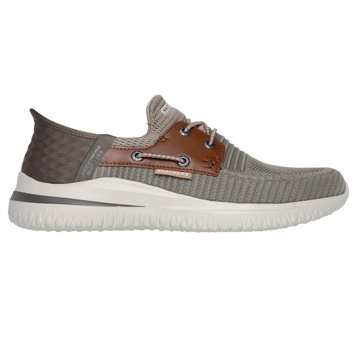Taupe-Brown - Side - Skechers Mens Delson 3.0 Roth Slip-In Trainers