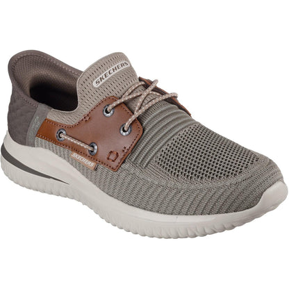 Taupe-Brown - Front - Skechers Mens Delson 3.0 Roth Slip-In Trainers