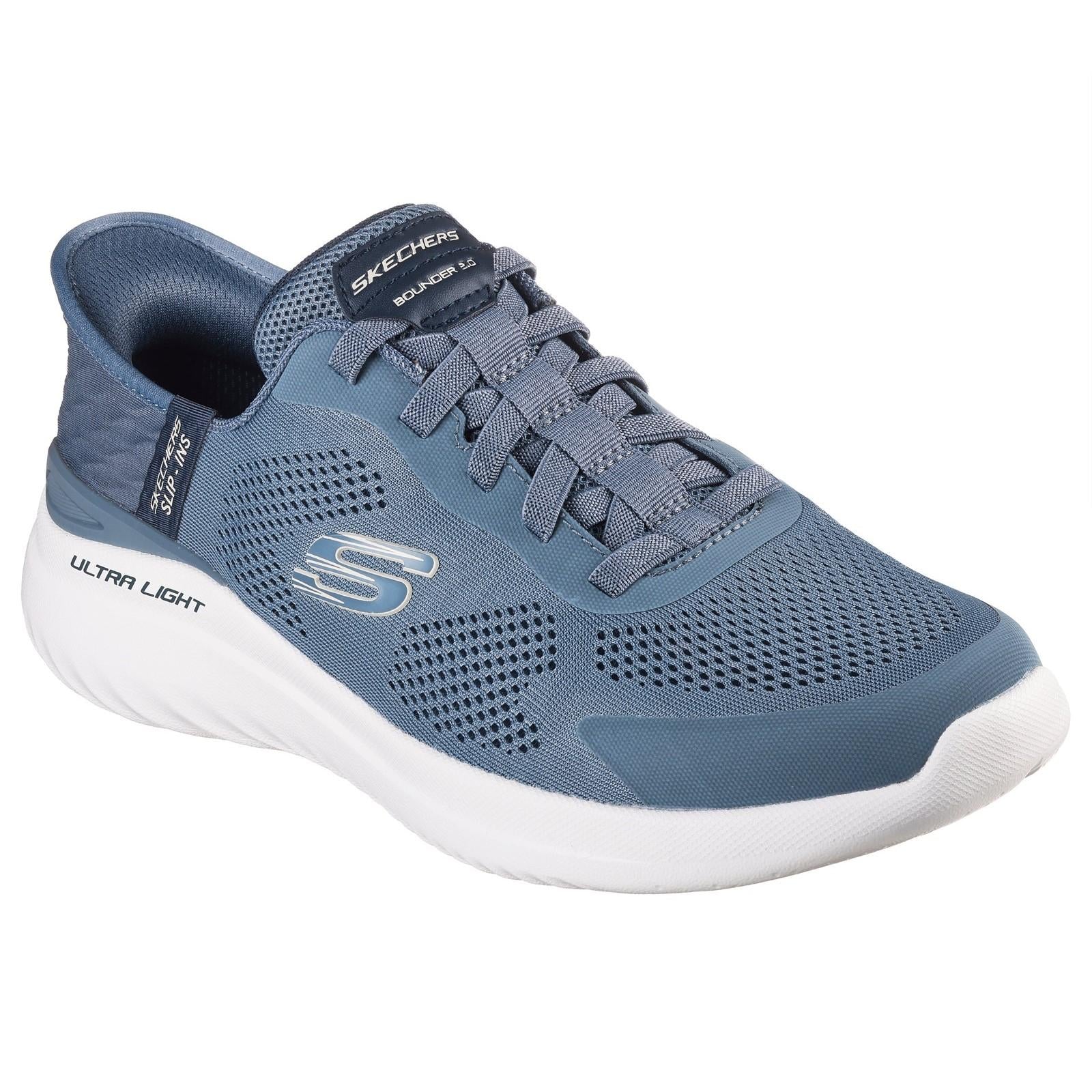 Slate - Front - Skechers Mens Bounder 2.0 Emerged Slip-In Trainers