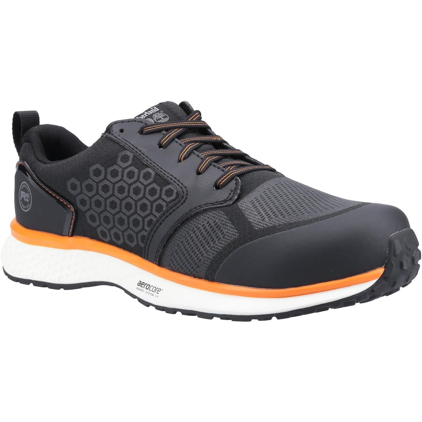 Black-Orange - Front - Timberland Pro Mens Reaxion Composite Toecap Safety Shoes