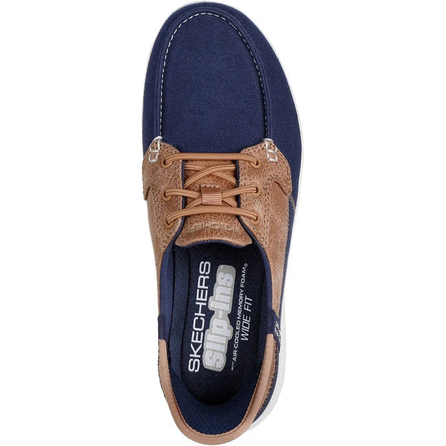 Navy - Pack Shot - Skechers Womens-Ladies On The Go Flex Palmilla Boat Shoes