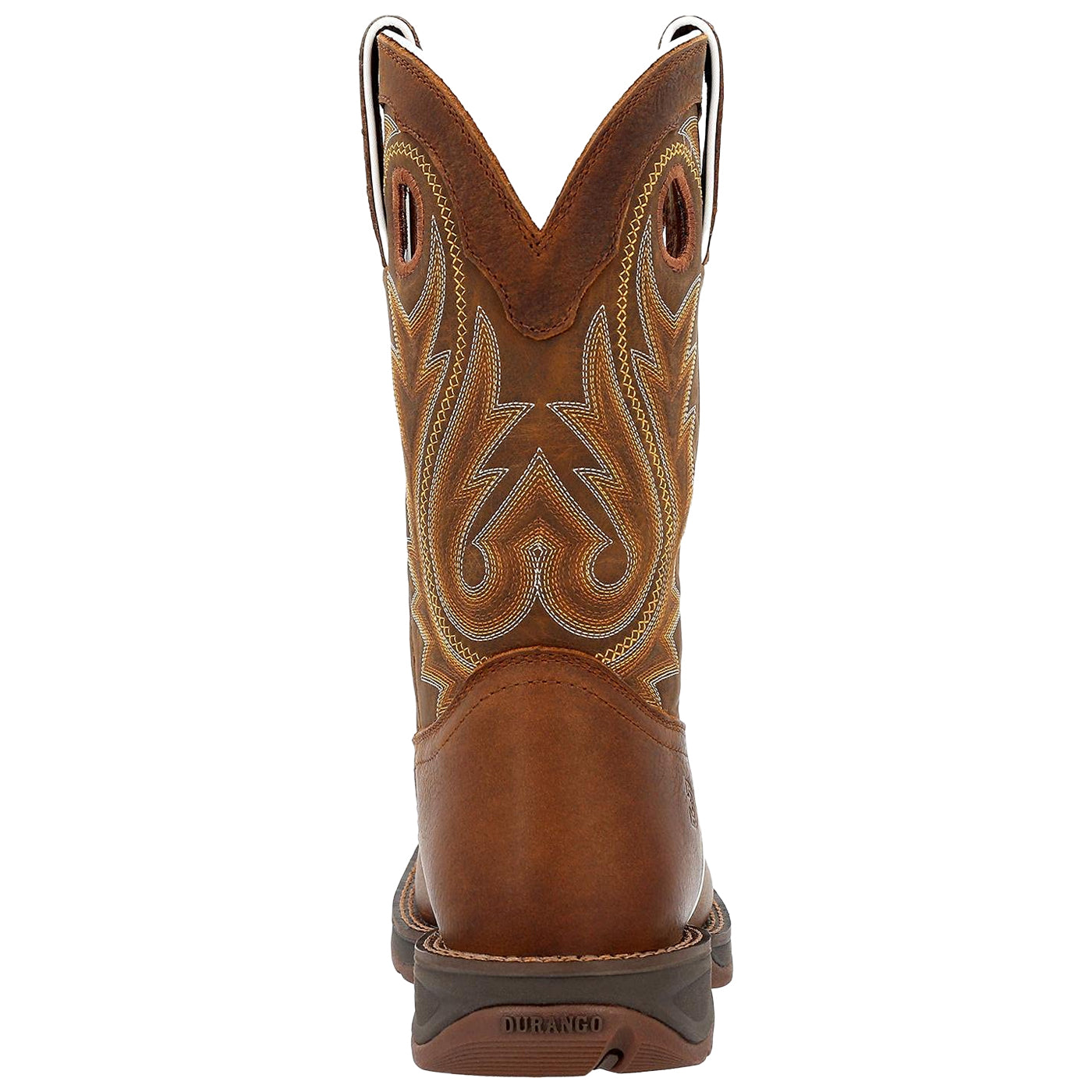Saddle Brown - Back - Durango Mens Rebel Full Grain Leather Cowboy Boots