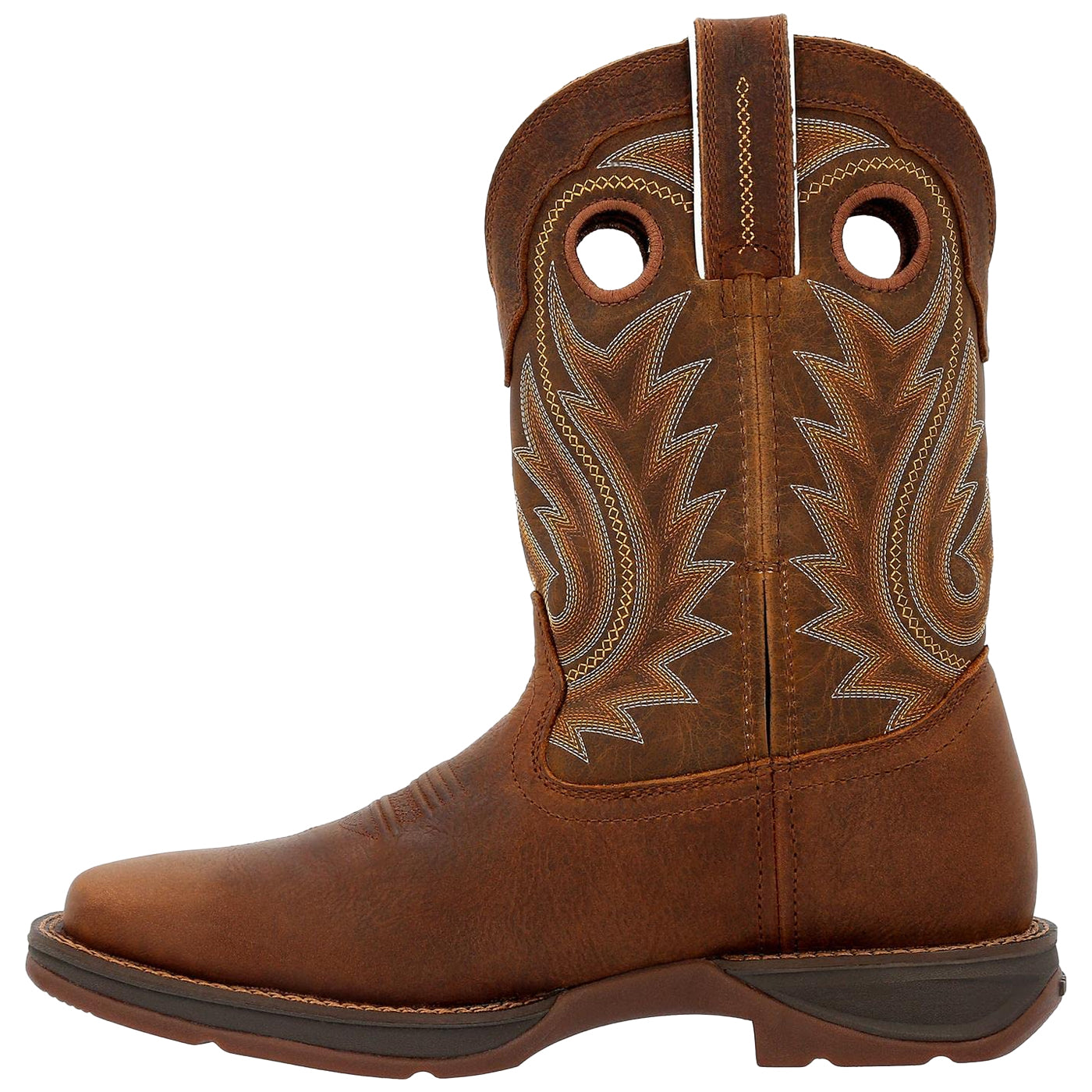 Saddle Brown - Side - Durango Mens Rebel Full Grain Leather Cowboy Boots