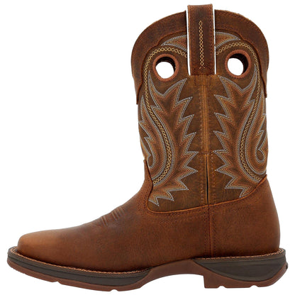 Saddle Brown - Side - Durango Mens Rebel Full Grain Leather Cowboy Boots