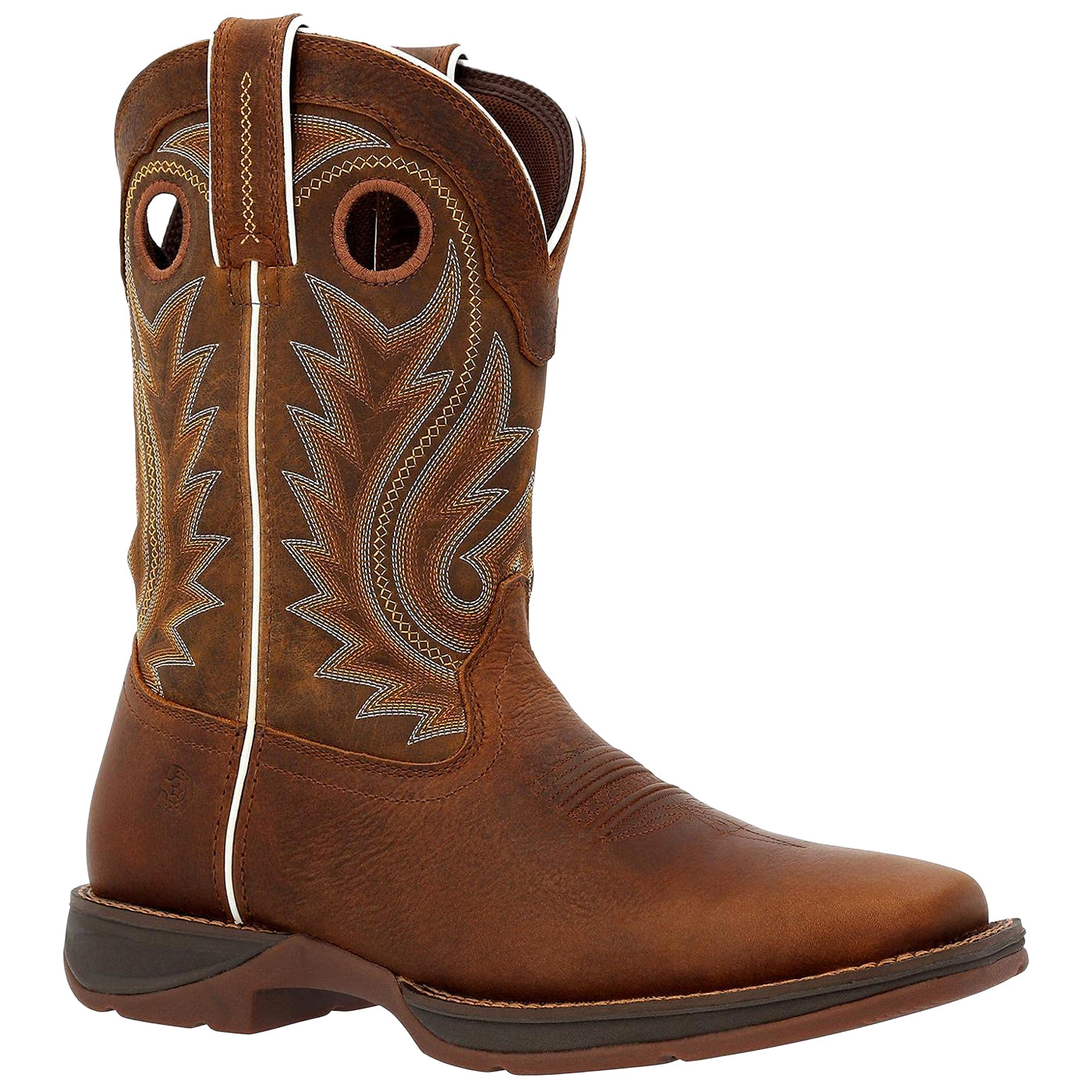 Saddle Brown - Front - Durango Mens Rebel Full Grain Leather Cowboy Boots