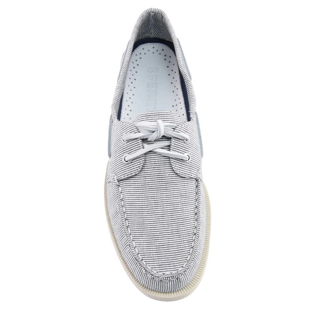 Grey - Lifestyle - Sperry Mens Authentic Original Striped Suede Boat Shoes