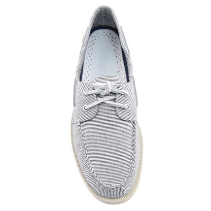 Grey - Lifestyle - Sperry Mens Authentic Original Striped Suede Boat Shoes
