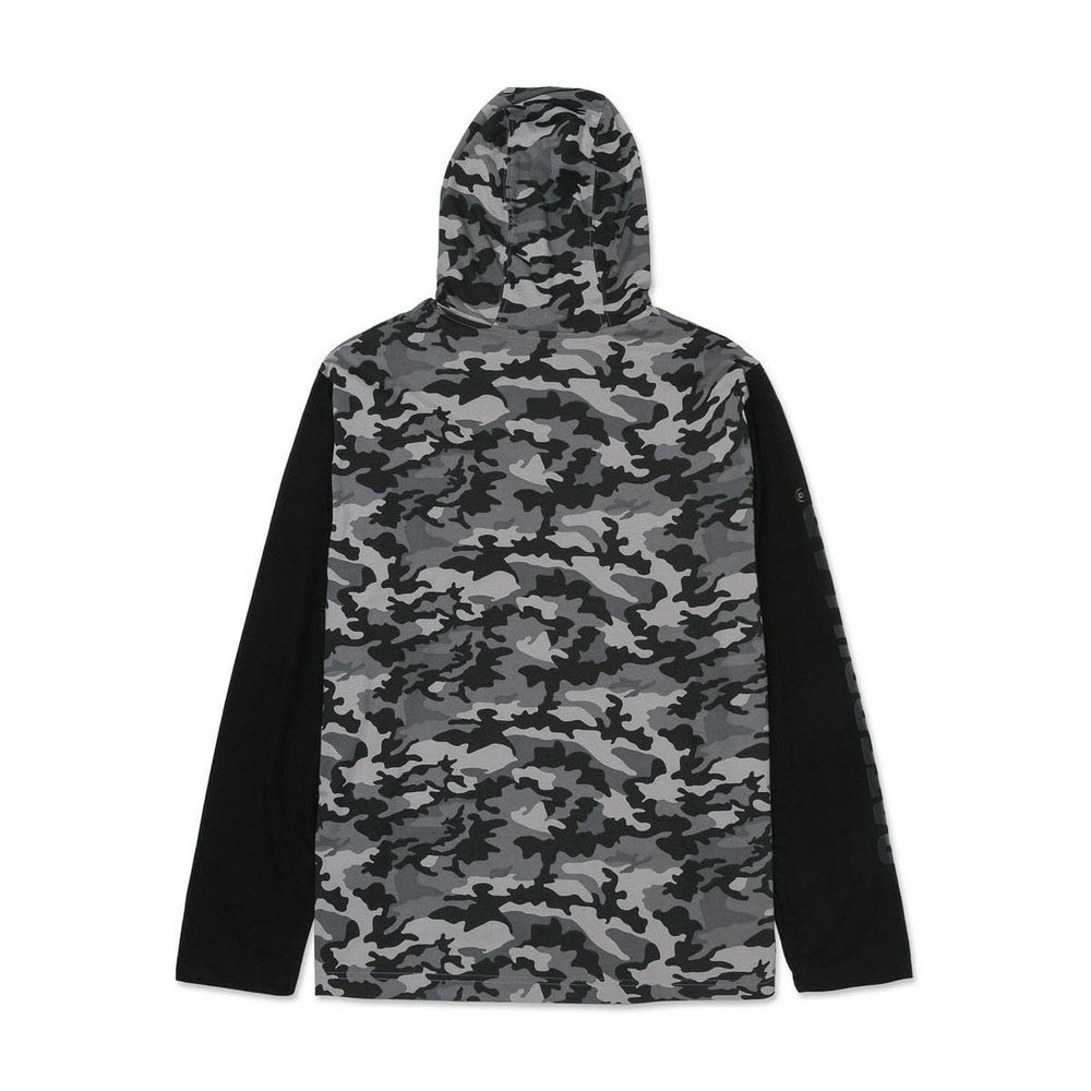 Stone - Back - Caterpillar Mens Hooded Long-Sleeved T-Shirt