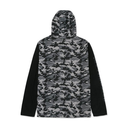 Stone - Back - Caterpillar Mens Hooded Long-Sleeved T-Shirt