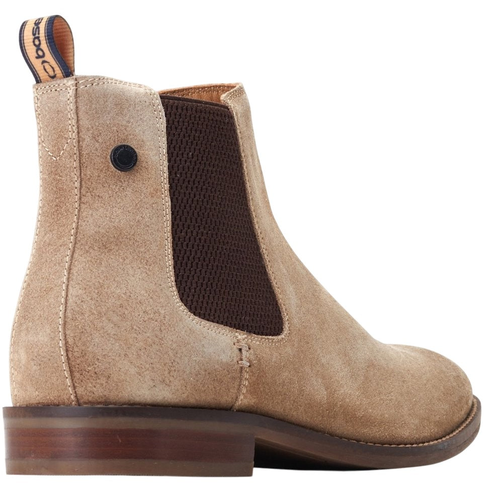 Sand - Back - Base London Mens Virgil Leather Chelsea Boots