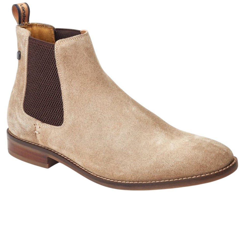 Sand - Front - Base London Mens Virgil Leather Chelsea Boots