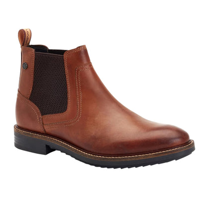 Tan - Front - Base London Mens Dandridge Chelsea Boots
