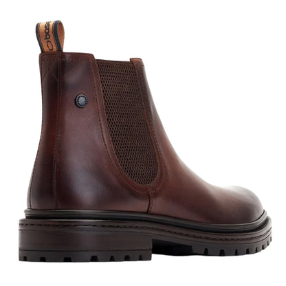 Brown - Back - Base London Mens Walsh Leather Chelsea Boots