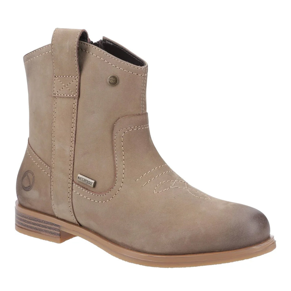 Taupe - Front - Cotswold Womens-Ladies Signet Leather Ankle Boots