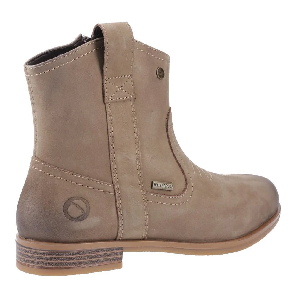 Taupe - Back - Cotswold Womens-Ladies Signet Leather Ankle Boots