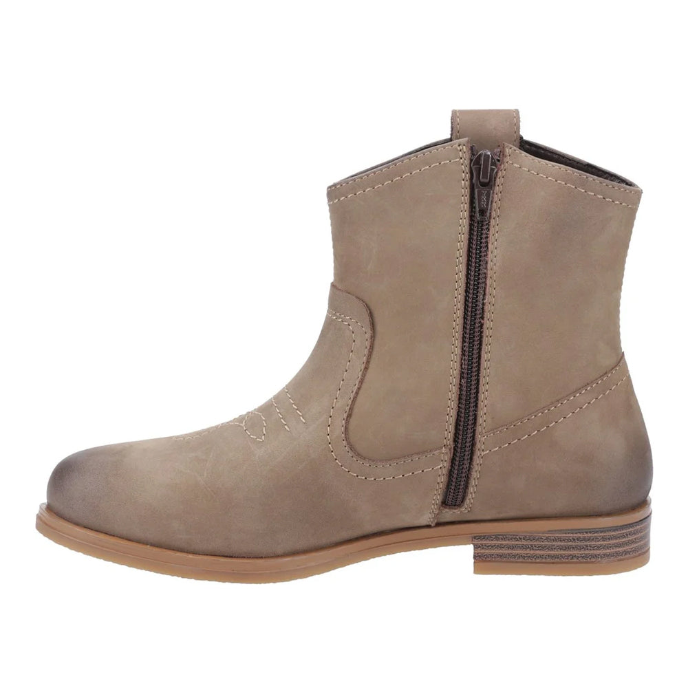 Taupe - Side - Cotswold Womens-Ladies Signet Leather Ankle Boots