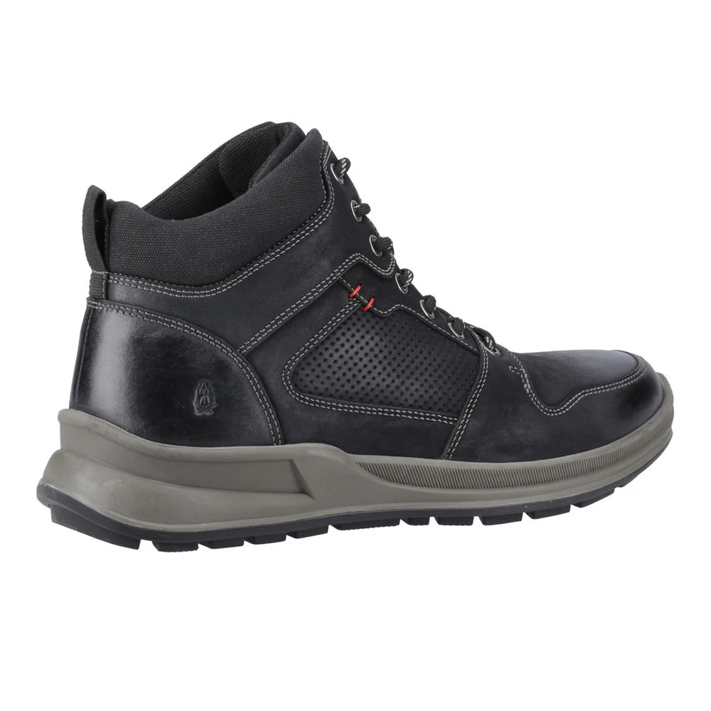 Black - Back - Hush Puppies Mens Arnie Leather Ankle Boots