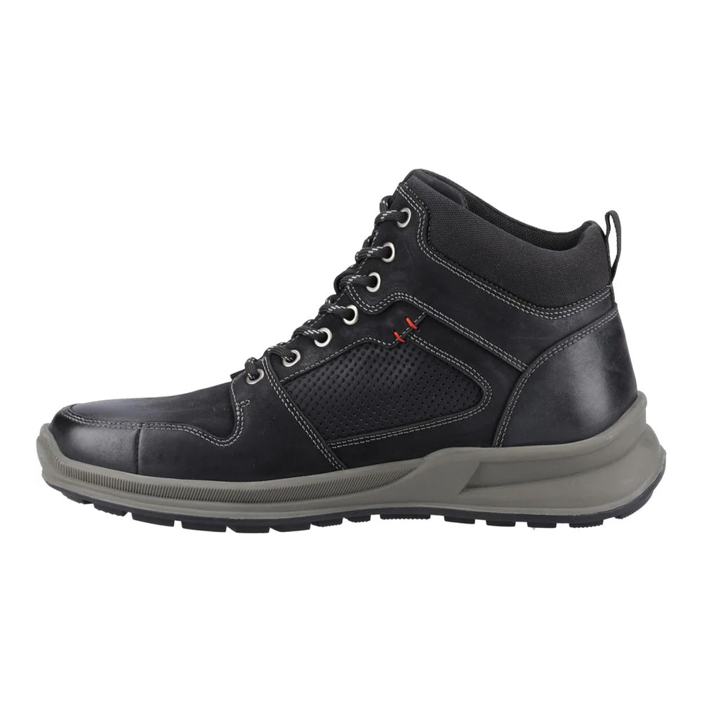 Black - Side - Hush Puppies Mens Arnie Leather Ankle Boots
