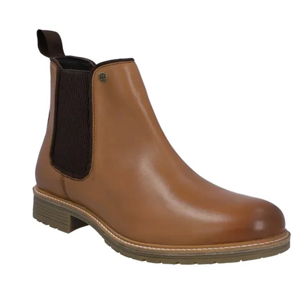 Tan - Front - Hunter Mens Munro Grain Leather Dealer Boots