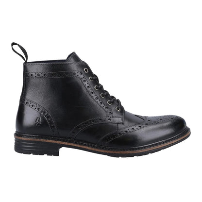 Black - Side - Hush Puppies Mens Joshua Leather Ankle Boots
